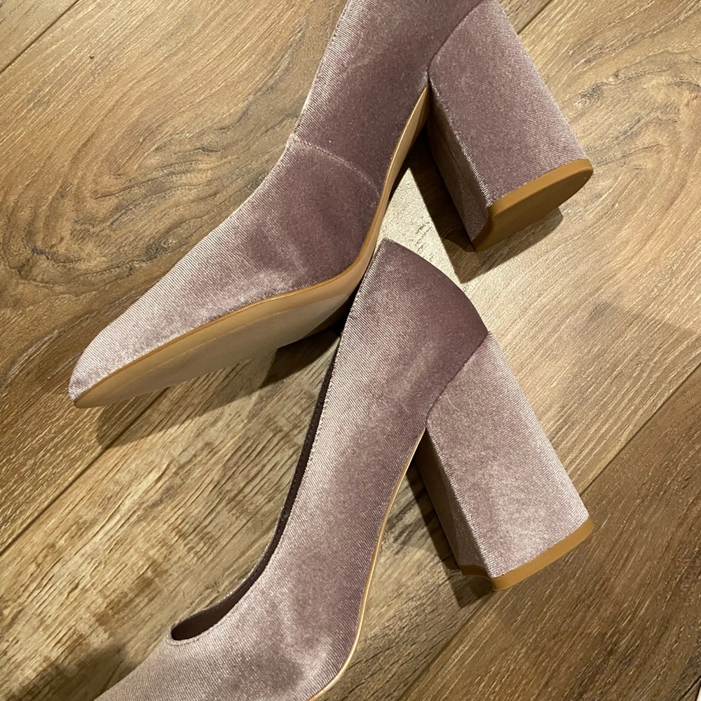 New silver plush pumps 3 inch heels see photos